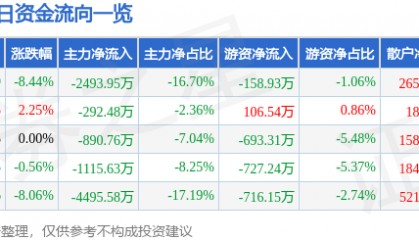 股票行情快报：赛象科技（002337）12月23日主力资金净卖出2493.95万元