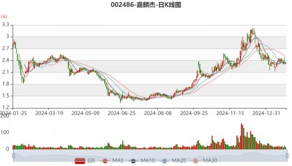 嘉麟杰：2024年净利同比预降84.45%-92.23%