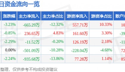 股票行情快报：赛象科技（002337）11月18日主力资金净卖出665.29万元
